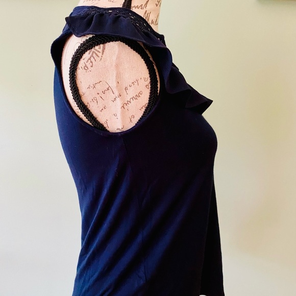 Women’s Ann Taylor LOFT Dark Blue Blouse Size XXSP - Picture 4 of 7